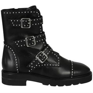 Stuart Weitzman Jesse Lift Studded Leather Combat Boots
